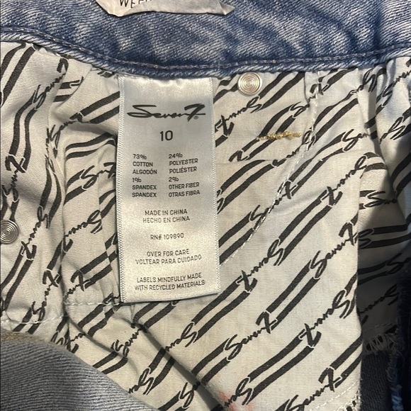 7 For All Mankind Light Blue Jean Shorts - Picture 10 of 11